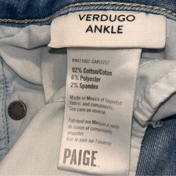Paige Jeans Verdugo Ankle Jeans Bella Blu Distressed Raw Hem 30 - Picture 14 of 14